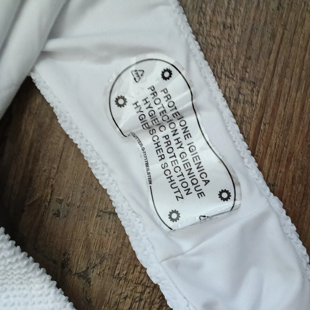 Kendall & Kylie White Crinkle Rib Low Back One Piece Swimsuit Size XL